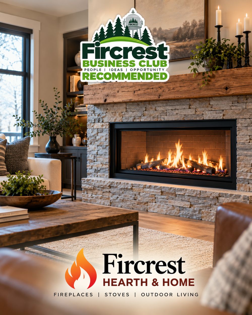 Example of the Fircrest Business Club Recommended badge on a local business
